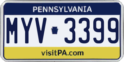 PA license plate MYV3399