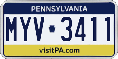 PA license plate MYV3411