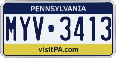 PA license plate MYV3413