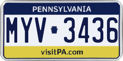 PA license plate MYV3436