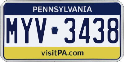 PA license plate MYV3438