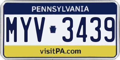 PA license plate MYV3439