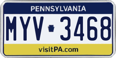 PA license plate MYV3468