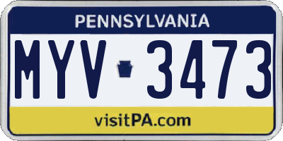 PA license plate MYV3473