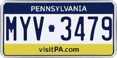 PA license plate MYV3479