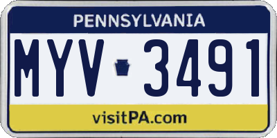 PA license plate MYV3491