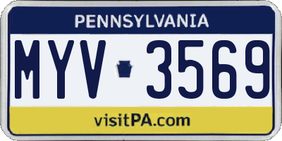 PA license plate MYV3569