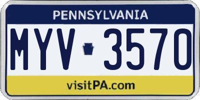 PA license plate MYV3570