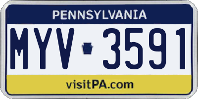 PA license plate MYV3591