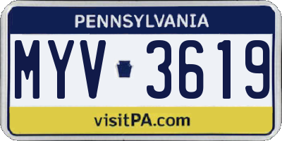 PA license plate MYV3619