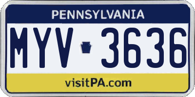 PA license plate MYV3636