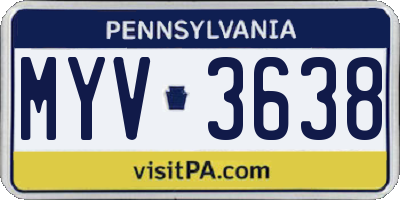 PA license plate MYV3638