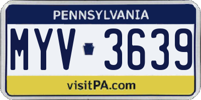 PA license plate MYV3639