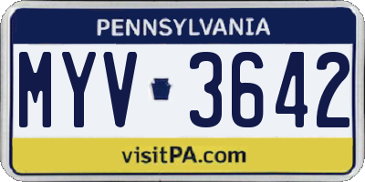 PA license plate MYV3642