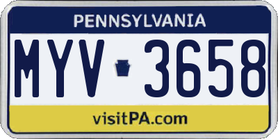 PA license plate MYV3658
