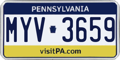 PA license plate MYV3659