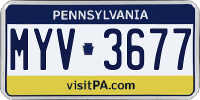 PA license plate MYV3677