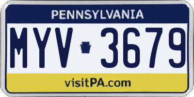 PA license plate MYV3679