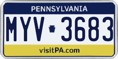 PA license plate MYV3683