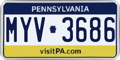 PA license plate MYV3686