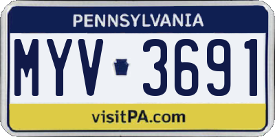 PA license plate MYV3691