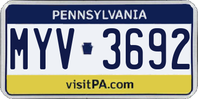 PA license plate MYV3692