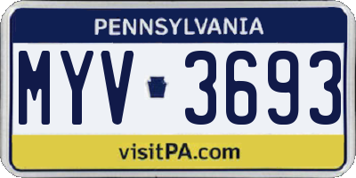 PA license plate MYV3693