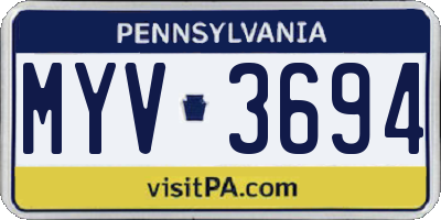PA license plate MYV3694