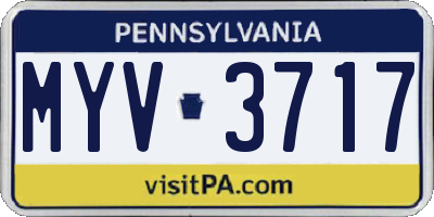 PA license plate MYV3717