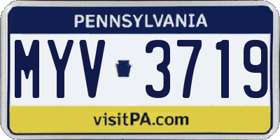 PA license plate MYV3719