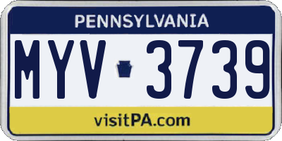 PA license plate MYV3739