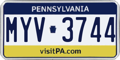 PA license plate MYV3744