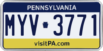 PA license plate MYV3771
