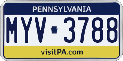 PA license plate MYV3788