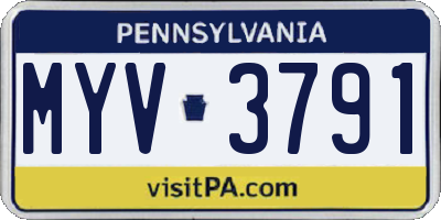 PA license plate MYV3791