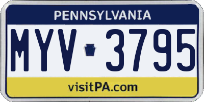PA license plate MYV3795