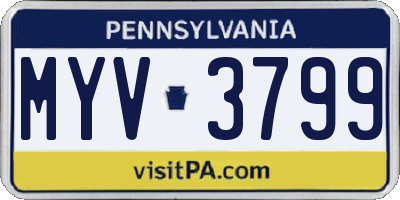PA license plate MYV3799