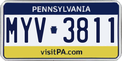 PA license plate MYV3811
