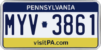 PA license plate MYV3861