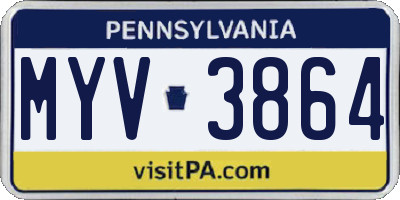 PA license plate MYV3864