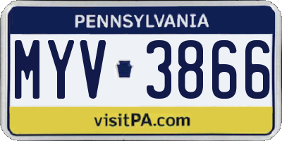 PA license plate MYV3866
