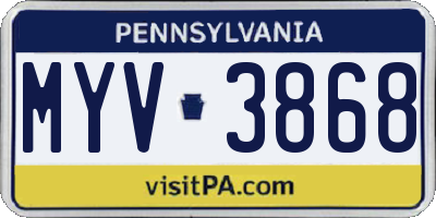 PA license plate MYV3868