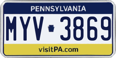 PA license plate MYV3869