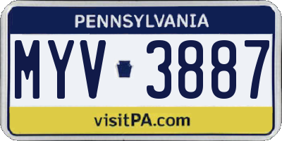 PA license plate MYV3887
