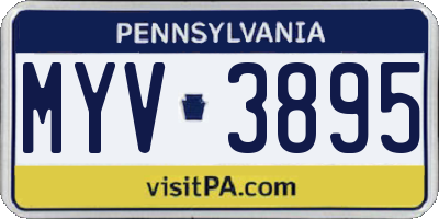 PA license plate MYV3895