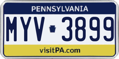PA license plate MYV3899