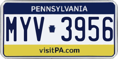 PA license plate MYV3956