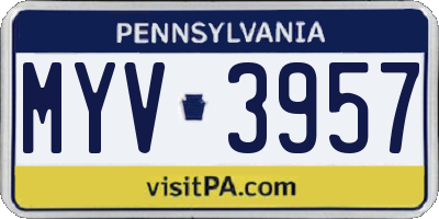 PA license plate MYV3957