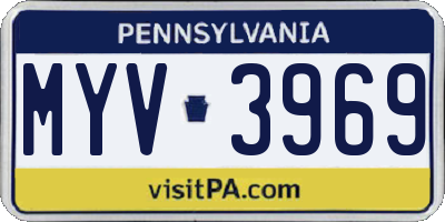 PA license plate MYV3969
