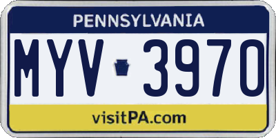 PA license plate MYV3970